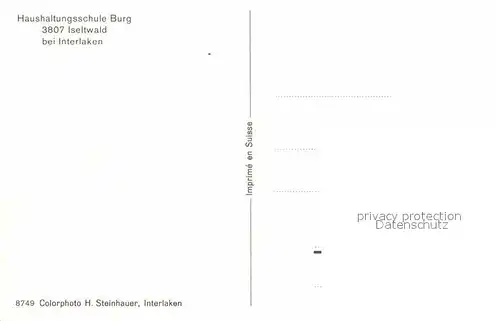 AK / Ansichtskarte Iseltwald Haushaltungsschule Burg Brienzersee Alpenpanorama Kat. Iseltwald