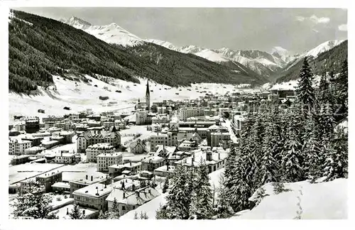 AK / Ansichtskarte Davos GR Panorama Blick gegen Tinzenhorn Albula Alpen Kat. Davos