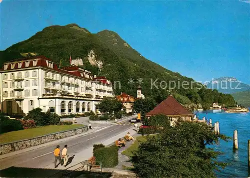 AK / Ansichtskarte Gersau Vierwaldstaettersee Hote Mueller am See Alpenblick Kat. Gersau