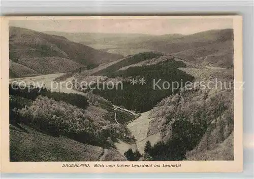 AK / Ansichtskarte Sauerland Hoher Lenscheid Lennetal