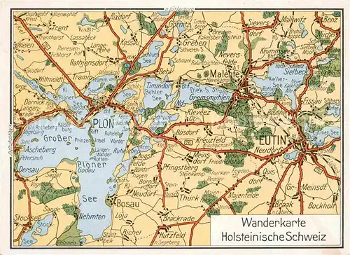 AK / Ansichtskarte Eutin Wanderkarte Holsteinische Schweiz Kat. Eutin