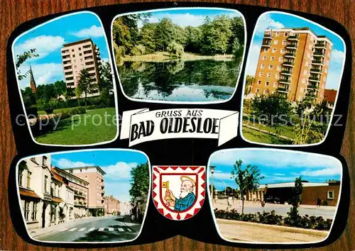 AK / Ansichtskarte Bad Oldesloe Hochhaeuser Teich Strassenpartie Kat. Bad Oldesloe