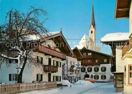 AK / Ansichtskarte Kirchberg Tirol Gasthof Unterm Rain Kirche Kat. Kirchberg in Tirol