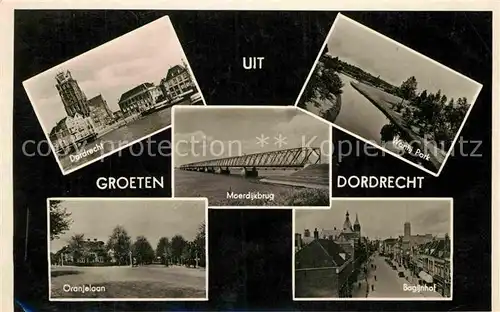 AK / Ansichtskarte Dordrecht Wantij Park Bagijnhof Oranjelaan Moerdijkbrug Kat. Dordrecht