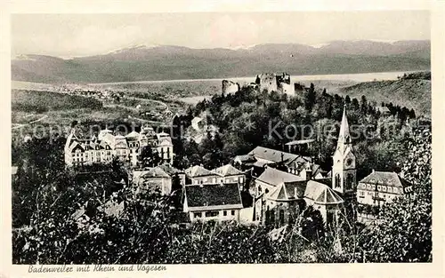 AK / Ansichtskarte Badenweiler mit Rhein und Vogesen Kat. Badenweiler