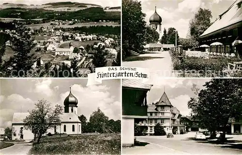 AK / Ansichtskarte Hinterzarten Panorama Schwarzwald Ortsansichten mit Kirche Kat. Hinterzarten