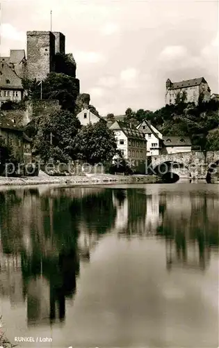 AK / Ansichtskarte Runkel Lahn Partie am Fluss Blick zur Burg Schloss Kat. Runkel