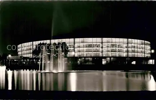 AK / Ansichtskarte Dortmund Westfalenhalle Wasserspiele Nachtaufnahme Kat. Dortmund