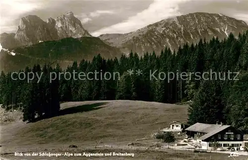 AK / Ansichtskarte Pfronten Blick von der Schlossanger Alpe zum Aggenstein und Breitenberg Allgaeuer Alpen Kat. Pfronten