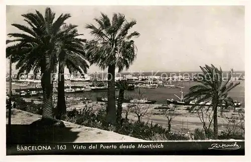 AK / Ansichtskarte Barcelona Cataluna Vista del Puerto desde Montjuich Palmen Kat. Barcelona