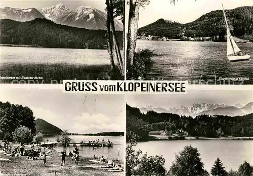 AK / Ansichtskarte Klopeinersee Blick zum Hochobir Segeln Badestrand Alpenpanorama Kat. Oesterreich