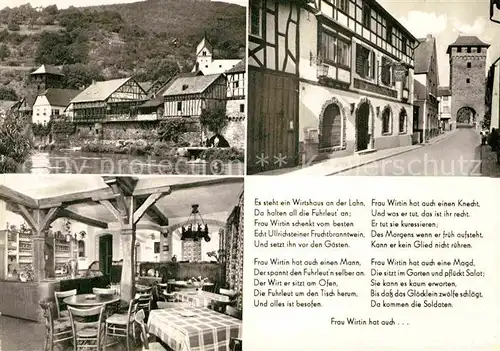 AK / Ansichtskarte Dausenau Altes historisches Wirtshaus an der Lahn Torbogen Gedicht Kat. Dausenau