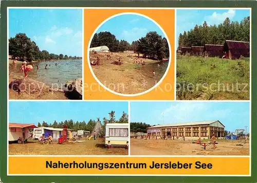 AK / Ansichtskarte Jersleben Badestrand Bungalows Campingplatz Gaststaette Seeblick Kat. Niedere Boerde