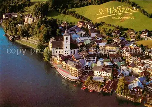 AK / Ansichtskarte St Wolfgang Wolfgangsee Fliegeraufnahme mit Hotel Weisses Roessl Kat. St. Wolfgang im Salzkammergut