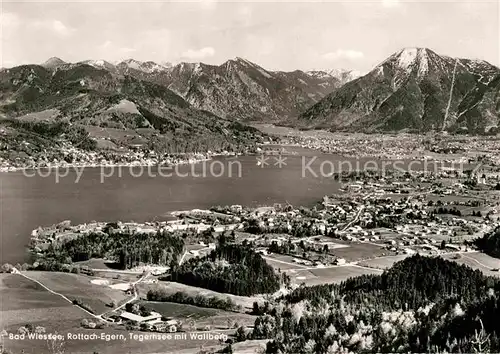 AK / Ansichtskarte Bad Wiessee Rottach Egern Tegernsee mit Wallberg Alpenpanorama Kat. Bad Wiessee