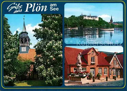 AK / Ansichtskarte Ploen See Kirche Schloss Brunnen Statue Holsteinische Schweiz Kat. Ploen