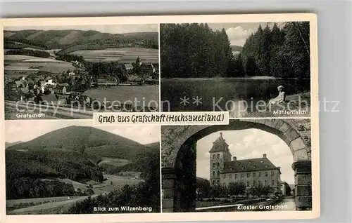AK / Ansichtskarte Grafschaft Sauerland Muehlenteich Witzenberg Kloster Grafschaft Kat. Schmallenberg
