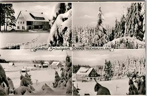 AK / Ansichtskarte Schanze Sauerland Gasthof Braeutigam Winter Kat. Schmallenberg