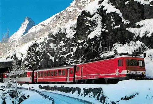 AK / Ansichtskarte Eisenbahn Zermatt Matterhorn  Kat. Eisenbahn