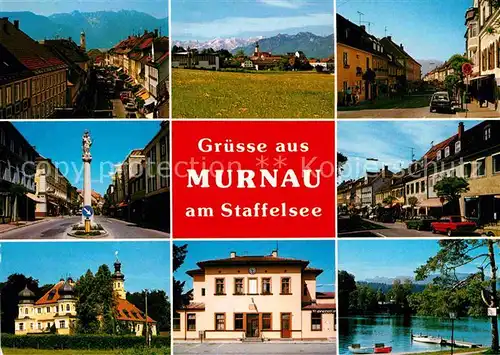 AK / Ansichtskarte Murnau Staffelsee Teilansichten Saeule Alpenblick