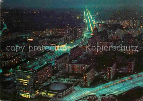 AK / Ansichtskarte Berlin Blick vom Fernsehturm Karl Marx Allee Hauptstadt der DDR Nachtaufnahme Kat. Berlin