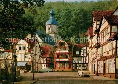 AK / Ansichtskarte Bad Sooden Allendorf Rhenanusplatz mit Marienkirche Fachwerkhaeuser Kat. Bad Sooden Allendorf