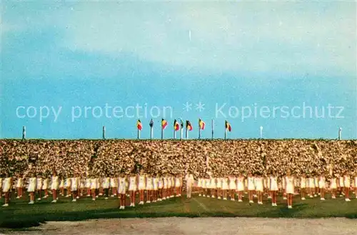 AK / Ansichtskarte Leopoldville Kongo En honneur du Roi au Stade Baudouin Kat. Kongo