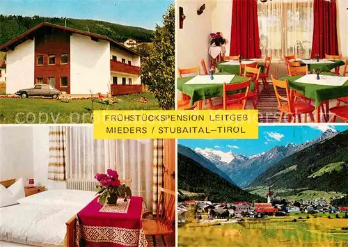 AK / Ansichtskarte Mieders Tirol Pension Leitgeb Gaststube Zimmer Panorama Kat. Mieders