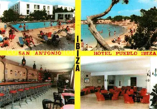 AK / Ansichtskarte San Antonio Ibiza Hotel Pueblo Schwimmbad Strand Bar Foyer