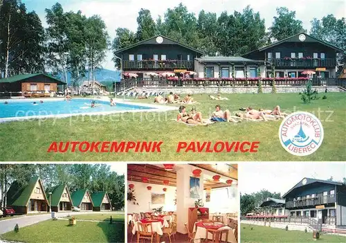 AK / Ansichtskarte Liberec Autokempink Pavlovice Swimmingpool Bungalows Restaurant Kat. Liberec