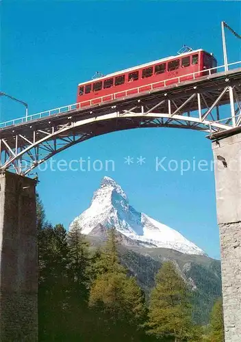 AK / Ansichtskarte Gornergratbahn Findelnbachbruecke Zermatt Kat. Gornergrat