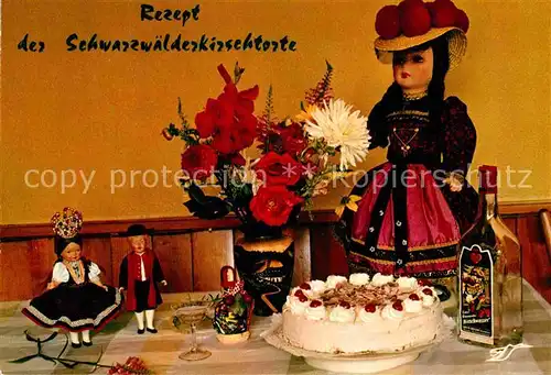 AK / Ansichtskarte Lebensmittel Schwarzwaelderkirschtorte Rezept  Kat. Lebensmittel