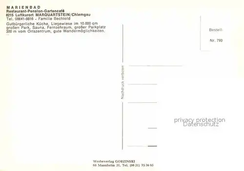 AK / Ansichtskarte Marquartstein Gaestehaus im Marienbad Swimmingpool Kat. Marquartstein