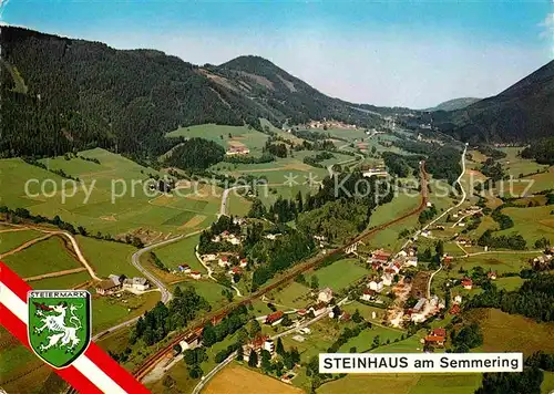 AK / Ansichtskarte Steinhaus am Semmering Fliegeraufnahme mit Semmeringpass und Pinkenkogel