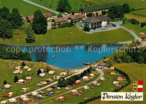 AK / Ansichtskarte Moosburg Kaernten Fliegeraufnahme Pension Kogler FKK Strand Tigringer See Kat. Moosburg