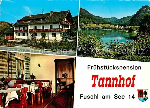 AK / Ansichtskarte Fuschl See Salzkammergut Pension Tannhof Gaststube Kat. Fuschl am See