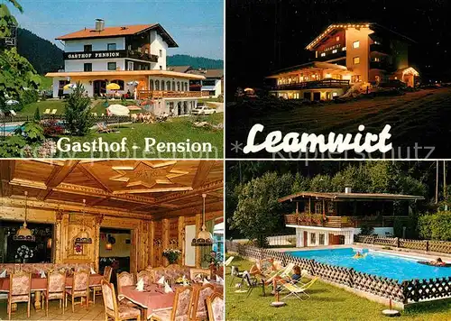 AK / Ansichtskarte Hopfgarten Brixental Gasthof Pension Leamwirt Gastraum Schwimmbad Kat. Hopfgarten im Brixental