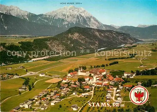 AK / Ansichtskarte Stams Fliegeraufnahme mit Stiftskirche und Hohe Munde Kat. Stams