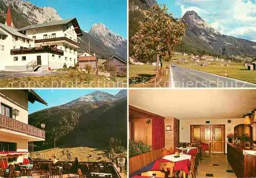 AK / Ansichtskarte Schnann Alpengasthof Pension Traube Terrasse Gastraum Ortsblick Kat. Pettneu am Arlberg