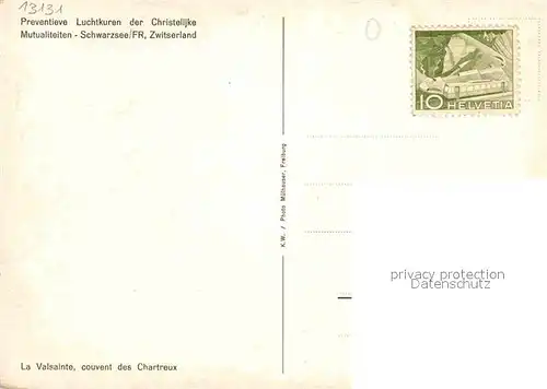 AK / Ansichtskarte Schwarzsee Sense Luchtkuren der Christelijke Kat. Schwarzsee