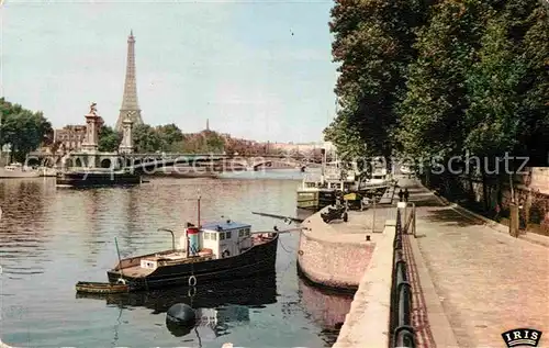 AK / Ansichtskarte Paris Quai de la Seine vers le Pont Alexandre III La Tour Eiffel Kat. Paris