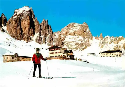 AK / Ansichtskarte Passo Gardena Dolomiten Gasthaus Groednerjoch Skigebiet