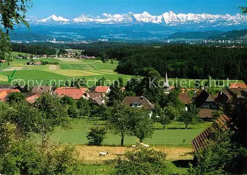 AK / Ansichtskarte Meikirch Panorama mit Alpen Kat. Meikirch