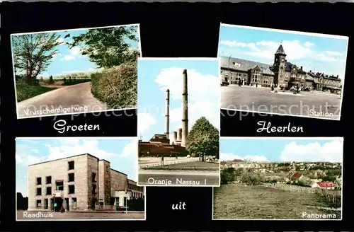 AK / Ansichtskarte Heerlen Vrusschemigerweg Station Raadhuis Oranje Nassau I Panorama Kat. Heerlen