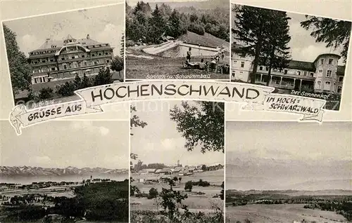 AK / Ansichtskarte Hoechenschwand Kurhaus Schwimmbad Sonnenhof Landschaftspanorama Alpen Kat. Hoechenschwand