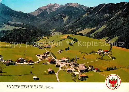 AK / Ansichtskarte Hinterthiersee Fliegeraufnahme mit Hinterem Sonnwendjoch Kat. Thiersee Tirol