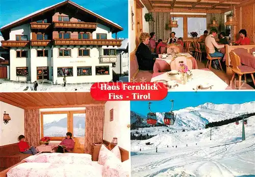 AK / Ansichtskarte Fiss Tirol Haus Fernblick Gaststube Zimmer Seilbahn Kat. Fiss