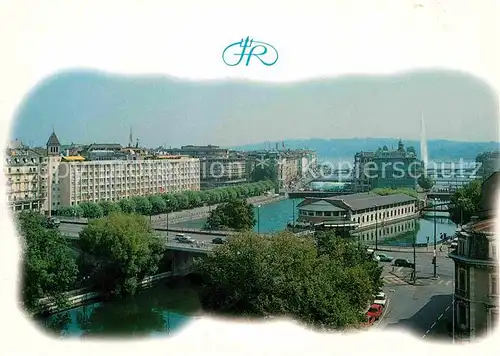 AK / Ansichtskarte Geneve GE Fliegeraufnahme Hotel du Rhone Kat. Geneve