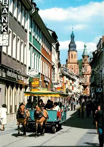 AK / Ansichtskarte Heidelberg Neckar Pferdekutsche in der Fussgaengerzone Kirchturm Kat. Heidelberg