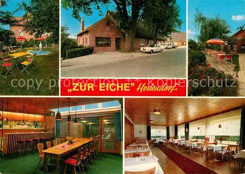 AK / Ansichtskarte Hedendorf Hotel Gasthaus Zur Eiche Terrasse Kegelbahn Gastraum Kat. Buxtehude